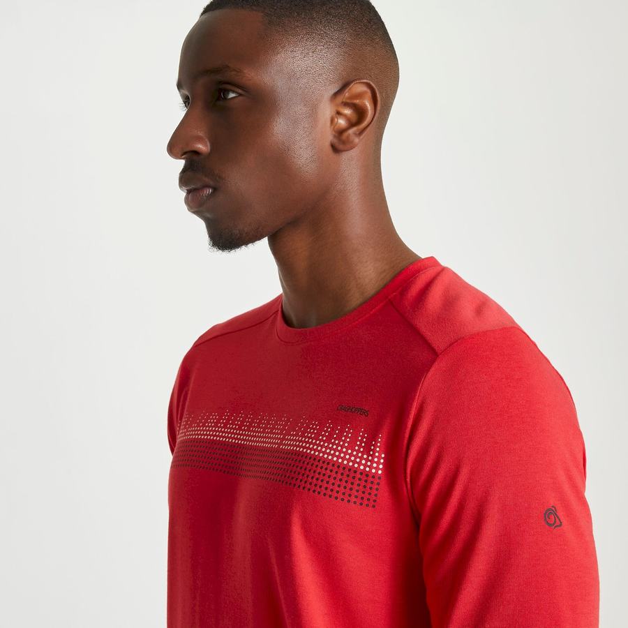 Red Craghoppers Dynamic Short Sleeved Sriracha Red Men's T-Shirts | LMI5048NI