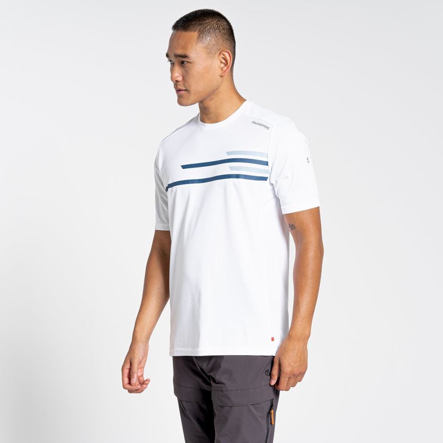 White Craghoppers NosiLife Pro Active Short Sleeved Men's T-Shirts | KHE760MJ