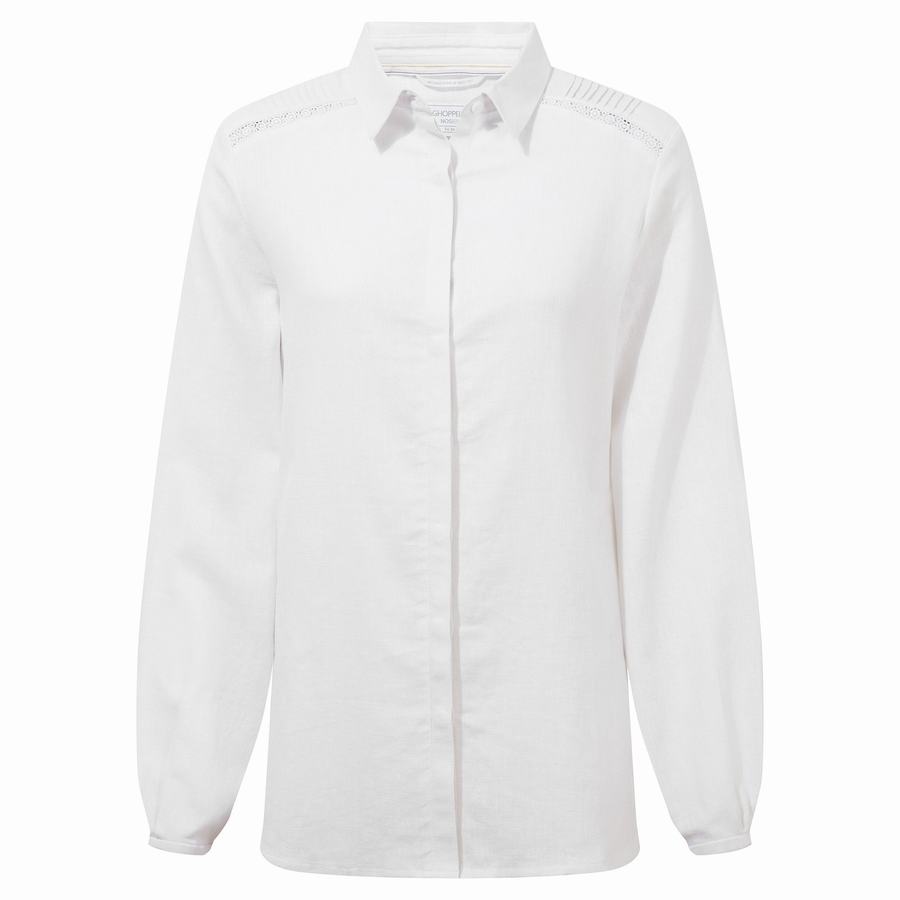 White Craghoppers Nosibotanical Bralio Women\'s Shirts | VGT7789RE