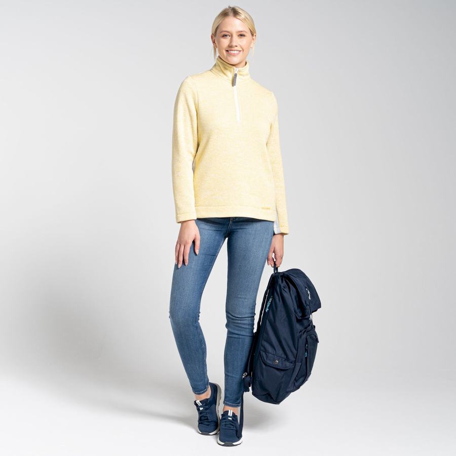 Yellow Craghoppers Pinalla Half Zip Women's Sweaters | YWR563WN