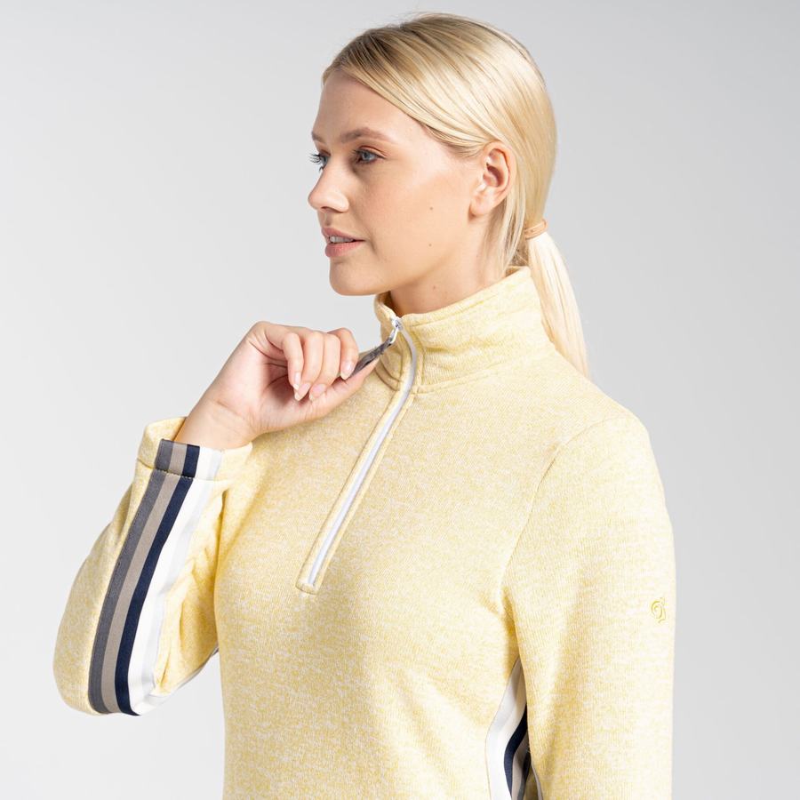 Yellow Craghoppers Pinalla Half Zip Women's Sweaters | YWR563WN