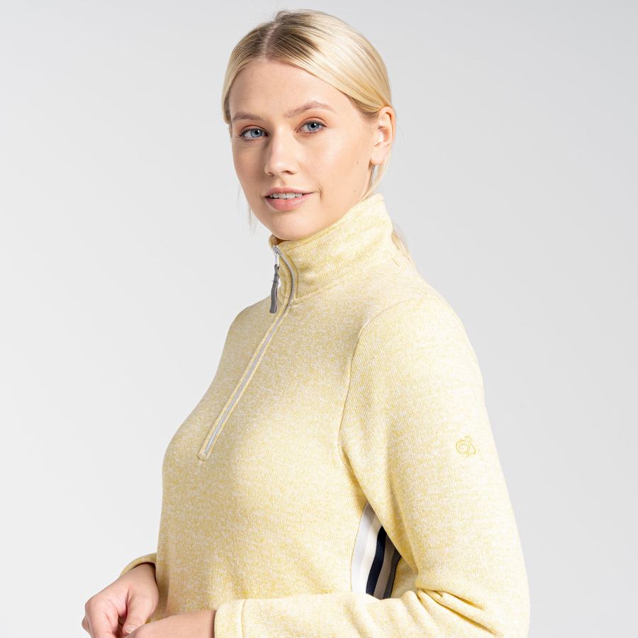Yellow Craghoppers Pinalla Half Zip Women's Sweaters | YWR563WN